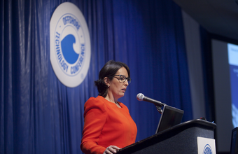 Director Solange Guedes presents pre-salt results and prospects in talk at 2015 OTC
