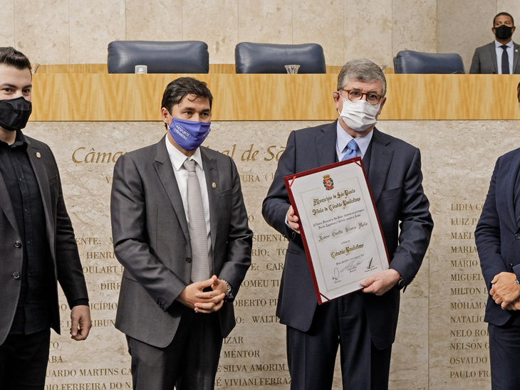 Rubens Ometto Silveira Mello, chairman of the Board of Directors of Cosan receives the title of citizen of São Paulo