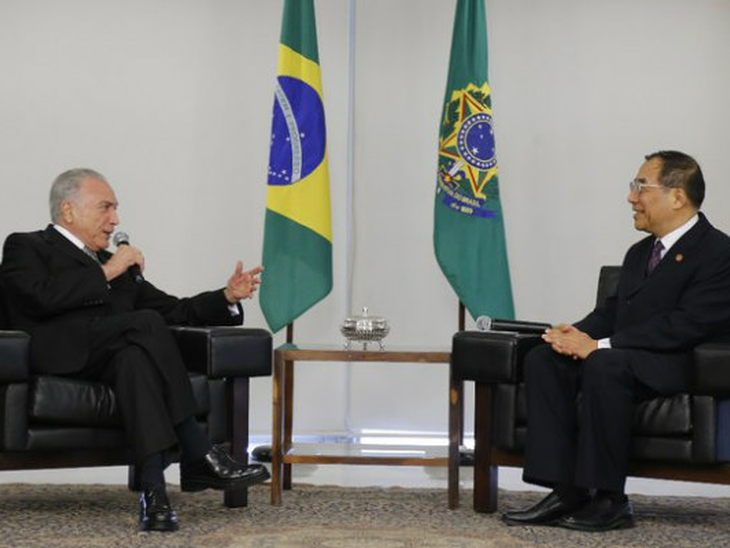 Temer discusses Brazil-China cooperation with Chinese officials