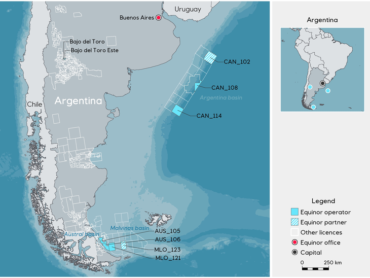 Equinor wins seven exploration blocks offshore Argentina