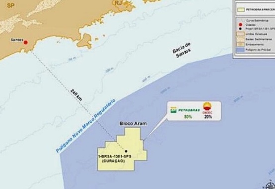 Pioneer well in the Aram block, in the Santos Basin pre-salt, showed the presence of hydrocarbons Pioneer well in the Aram block, in the Santos Basin pre-salt, showed the presence of hydrocarbons