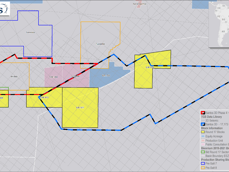 TGS Commences Acquisition on Santos 3D Multi-Client Phase 4 Offshore Brazil