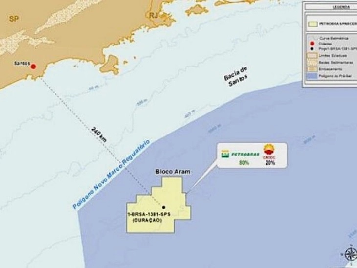 Well located in the Aram Block in the Santos Basin has exploration potential