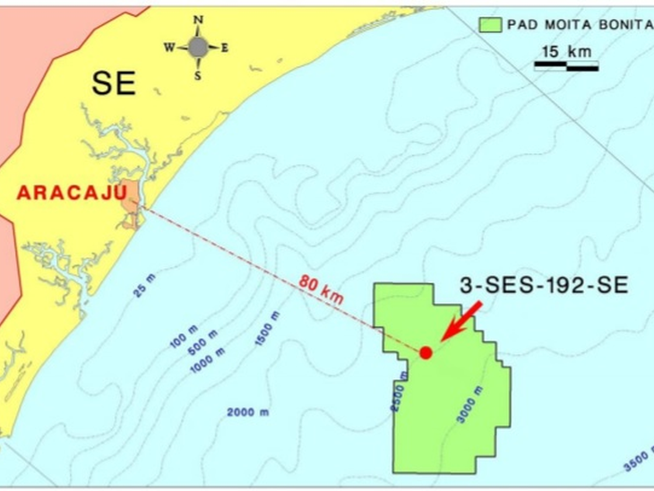 Petrobras confirms extension of gas and oil accumulation in the Moita Bonita area, in deep waters in the Sergipe Basin