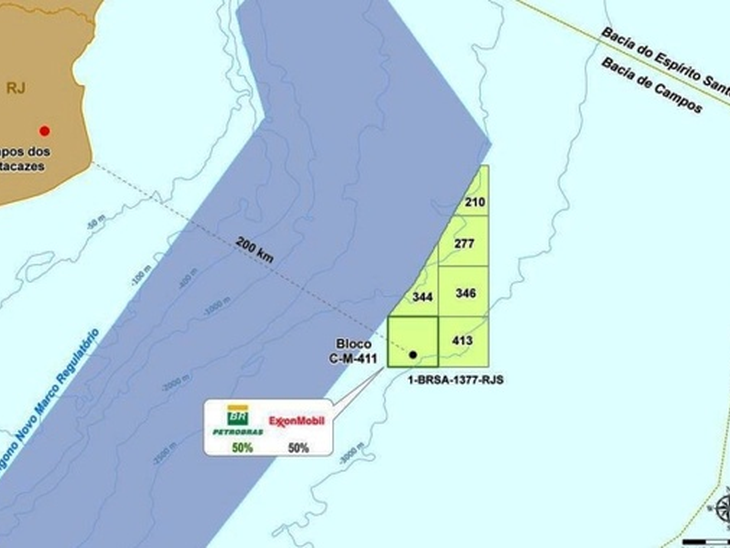 Petrobras discovers oil in a pioneer well in block C-M-411, located in the BC pre-salt
