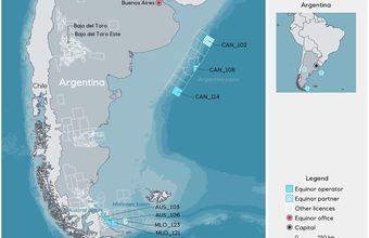 Equinor wins seven exploration blocks offshore Argentina