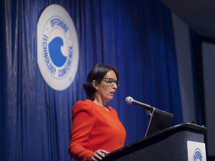 Director Solange Guedes presents pre-salt results and prospects in talk at 2015 OTC